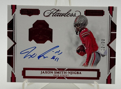 2023 Panini Flawless Collegiate Jaxon Smith-Njigba Signatures Ruby #/20