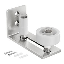 Sliding Barn Door Floor Guide for Bottom Adjustable Roller - 1 Brushed Nickel