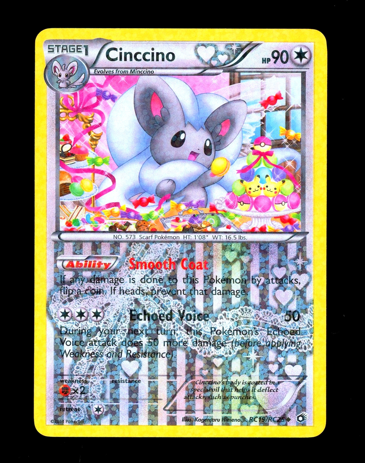 2013 Pokemon CINCCINO Legendary Treasures RADIANT COLLECTION Holo Card RC19/RC25