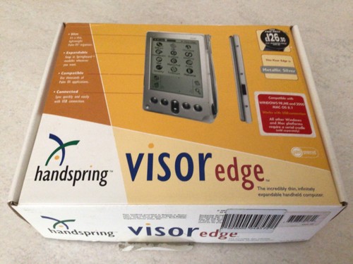 HANDSPRING VISOR EDGE PDA (SILVER) with charger/serial/USB, w/Stylus, case cover - Photo 3 sur 7