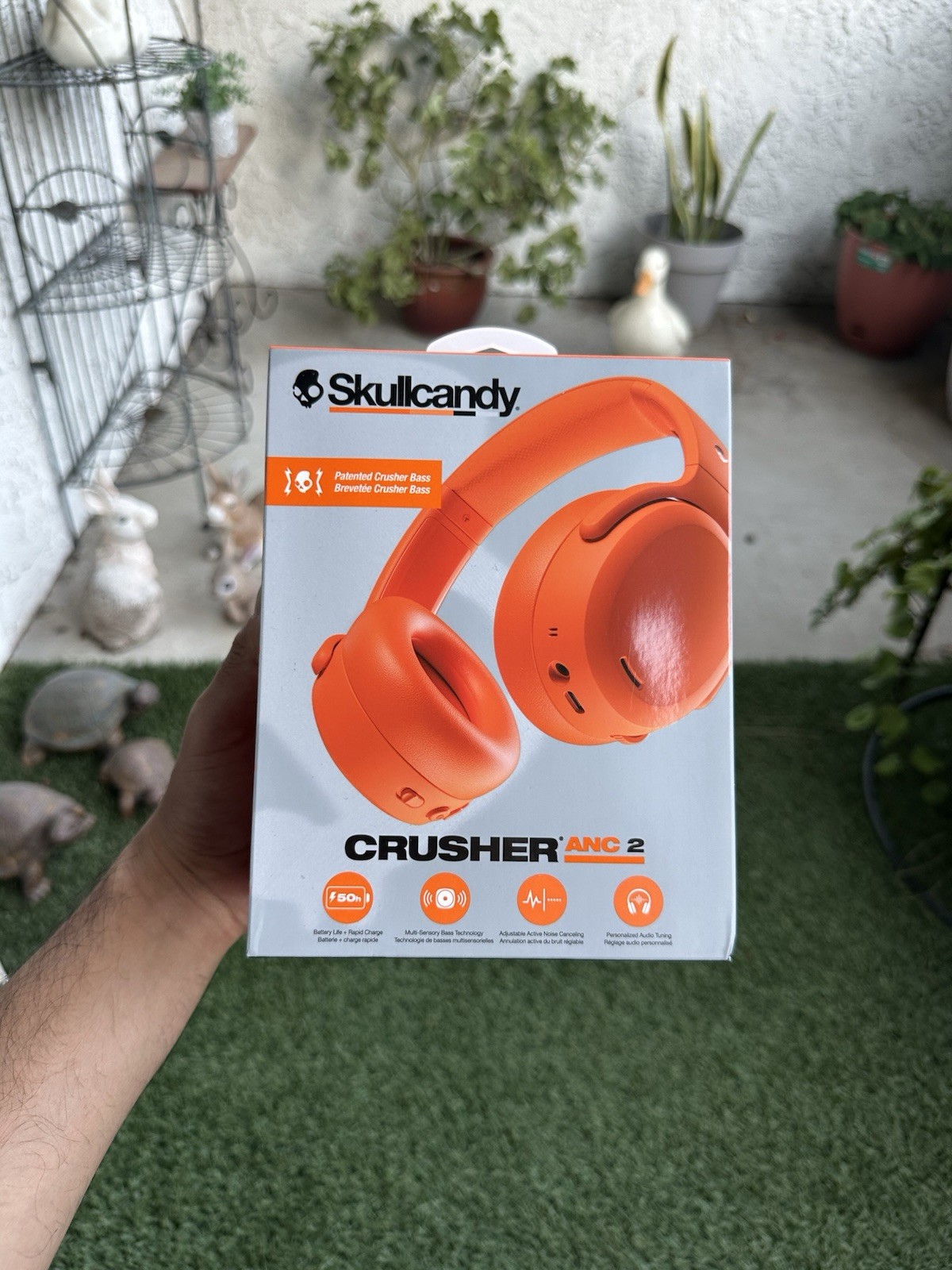 Skullcandy Crusher ANC 2 Bluetooth Wireless Over Ear Headphones Hazard Orange