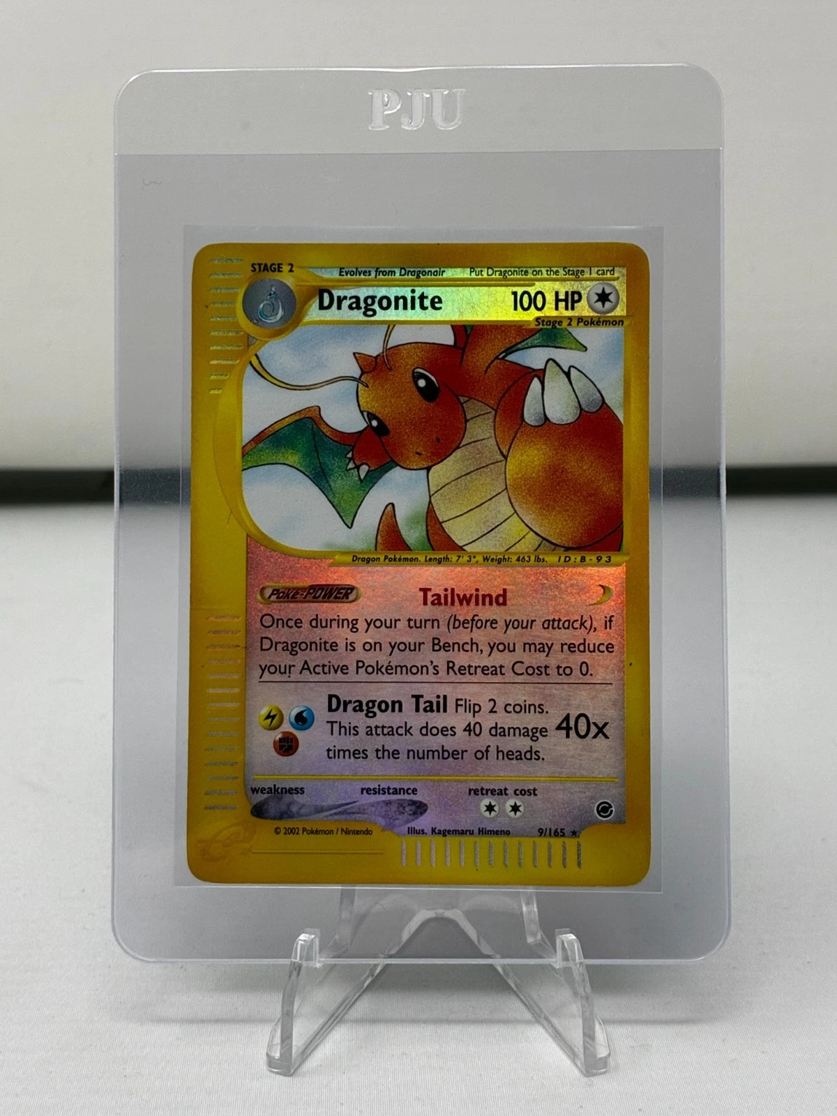 Dragonite- 9/165- Expedition- Reverse Holo Foil- LP-Pokemon Card