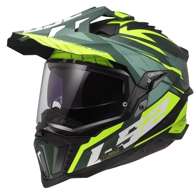LS2 MX701 Explorer Spire verde mate amarillo - Adventure casco motocicleta - Imagen 1 de 4