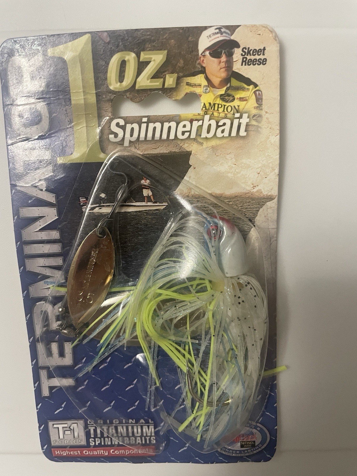 Original Terminator T-1 Titanium Double Willow Spinnerbait 1 Ounce Blue Fox. - Image 5