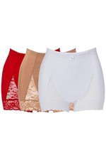 Rhonda Shear 3-pack Classic Pin-Up Boyshort Panty Red/White/Sienna
