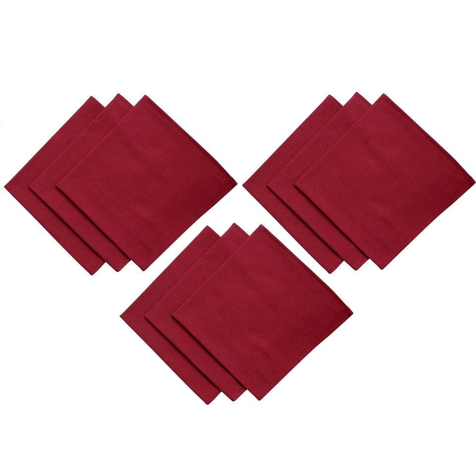 Gariella 9er Set Stoffservietten Textilservietten 45cm 100% Baumwolle Bordeaux - Bild 2 von 4