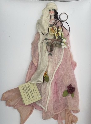 VTG Cleio Muse of History Greek Mythology Hand Painted Fabric Figurine Hanging