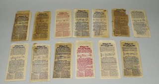 CIRCA 1940S KELLOGG'S PEP MODEL WAR PLANES SERIES LOT OF 13 IN ENVELOPES NICE!