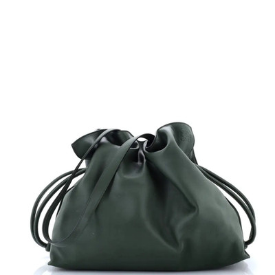 Loewe Pre-Owned Flamenco Knot Bag Leather Large tote bag in Green w/ Card