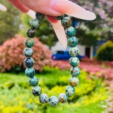 SL56-Natural African Turquoise single circle stone beaded bracelet jewelry 1pcs