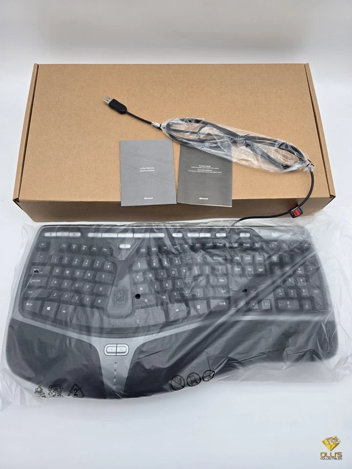 Microsoft Natural Ergonomic Keyboard 4000 v1.0 Tastatur QWERTY Desktop 1048 NEU!