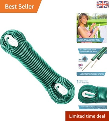 Smith's Green 30m Stahl Wäscheleine - Ultimative Stärke mit