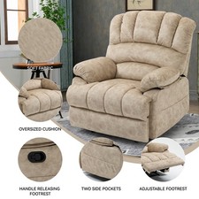 Large Grand Manual Recliner Chair Oversized Rocking Chair, Overstuffed Sofa Home