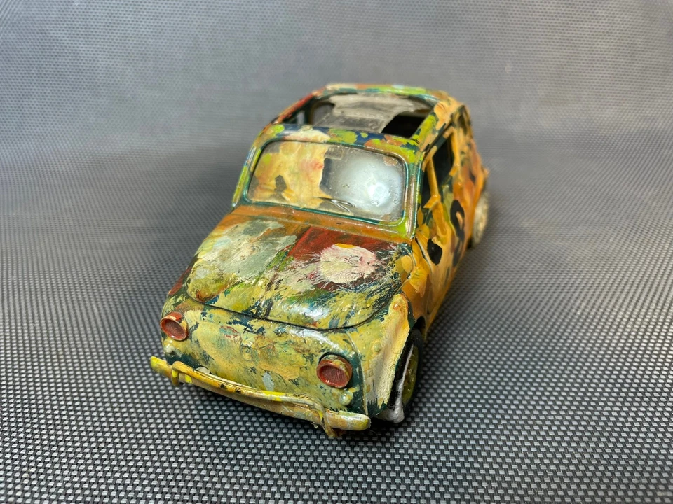 Auto Miniatura Fiat 500 L Scala 1/25 Politoys Vintage In Cattivo Stato - Immagine 2 di 4