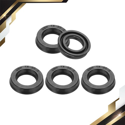 #ad 5Pack 14x22x5mm Oil Seal Lip Seals Nitrile Rubber Cover Radial Shaft Black $11.56