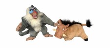 Disney  s The Lion King Vintage 1994 Plush Rafiki  Pumbaa Hard Faces Authentic