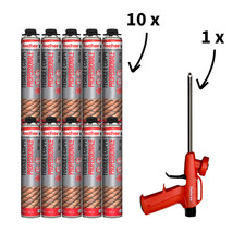 FISCHER SCHIUMA POLIURETANICA TEGOLE E COPPI  750ML PUP T 750 10PEZZI + PISTOLA