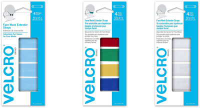 VELCRO Comfortable and Adjustable Face Mask Extender Straps (4 Pack)