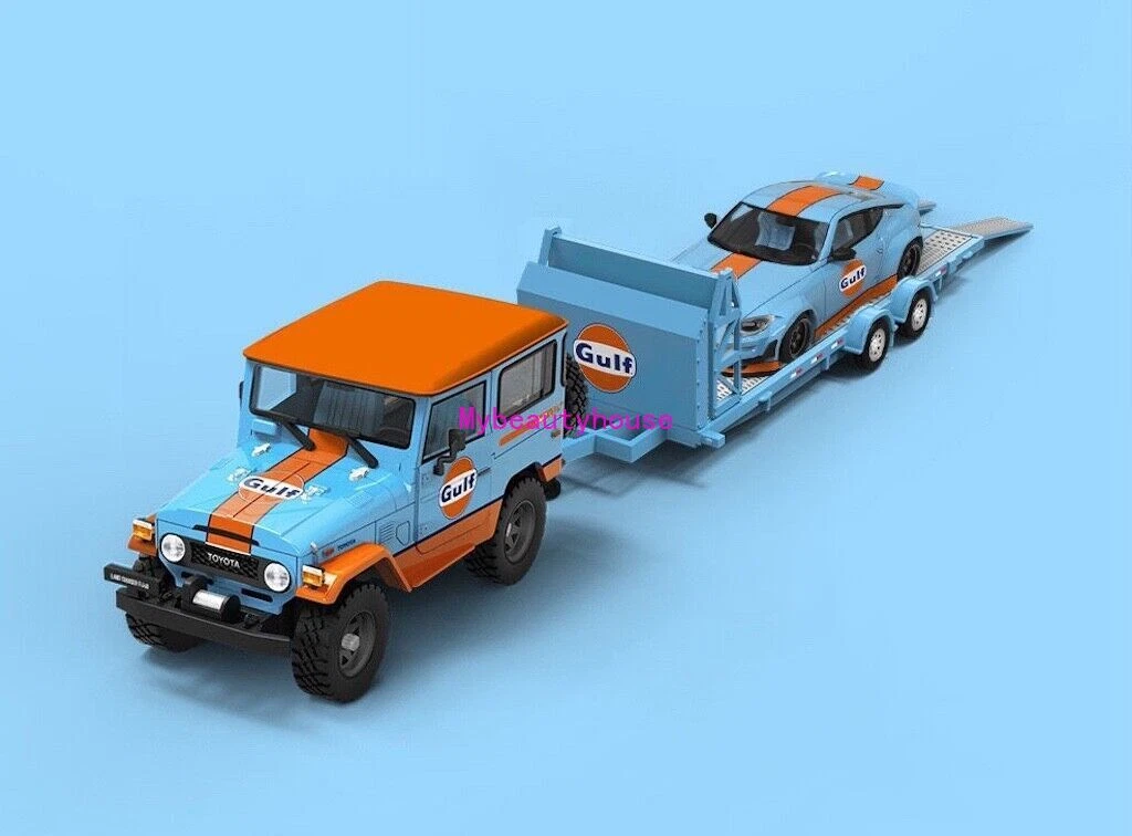 TM 1:64 Gulf Land Cruiser FJ40 400Z Coupe Trailer Model