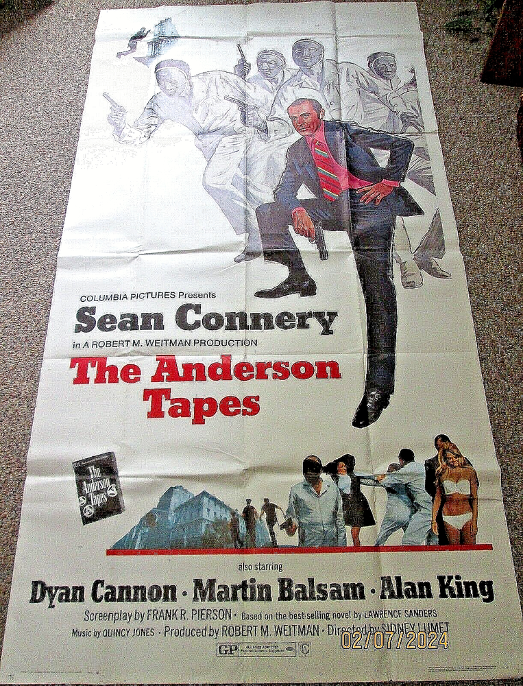 SEAN CONNERY : (THE ANDERSON TAPES) ORIG,LARGE SIZE 3 SHEET MOVIE POSTER