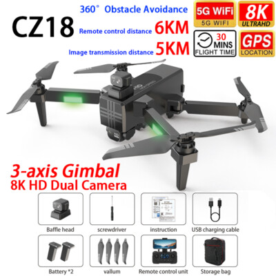 CZ18 Drone GPS 3-axis Gimbal 8K HD Camera Selfie Obstacle