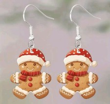 Lebkuchen Cartoon Ohrringe - flache Acryl baumelt mit nickelfreien Legierungshaken