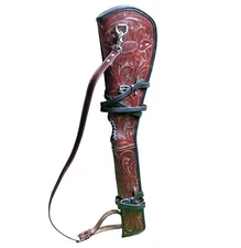 GENUINE LEATHER WESTERN HANDMADE RIFLE COVER SCABBARD SHOTGUN RIFLE GUN COVER