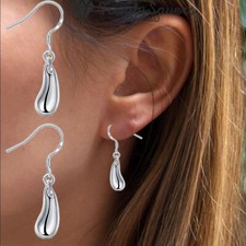 Simple Water Drop Earrings for Women 925 Sterling Silver Filled Drop Tear Drops 