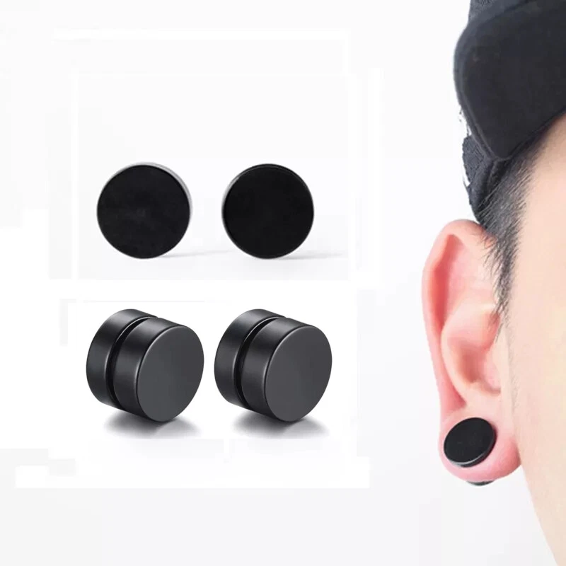 5 Paia Di Orecchini Magnetici In Acciaio 316L – 6 Mm, Senza Piercing, Per Uomo E Donna, In 6 Stili Diversi