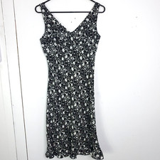 Express Dress Womens 5 6 Babydoll Ruffle Hem Floral Daisy Dark Y2K Vintage
