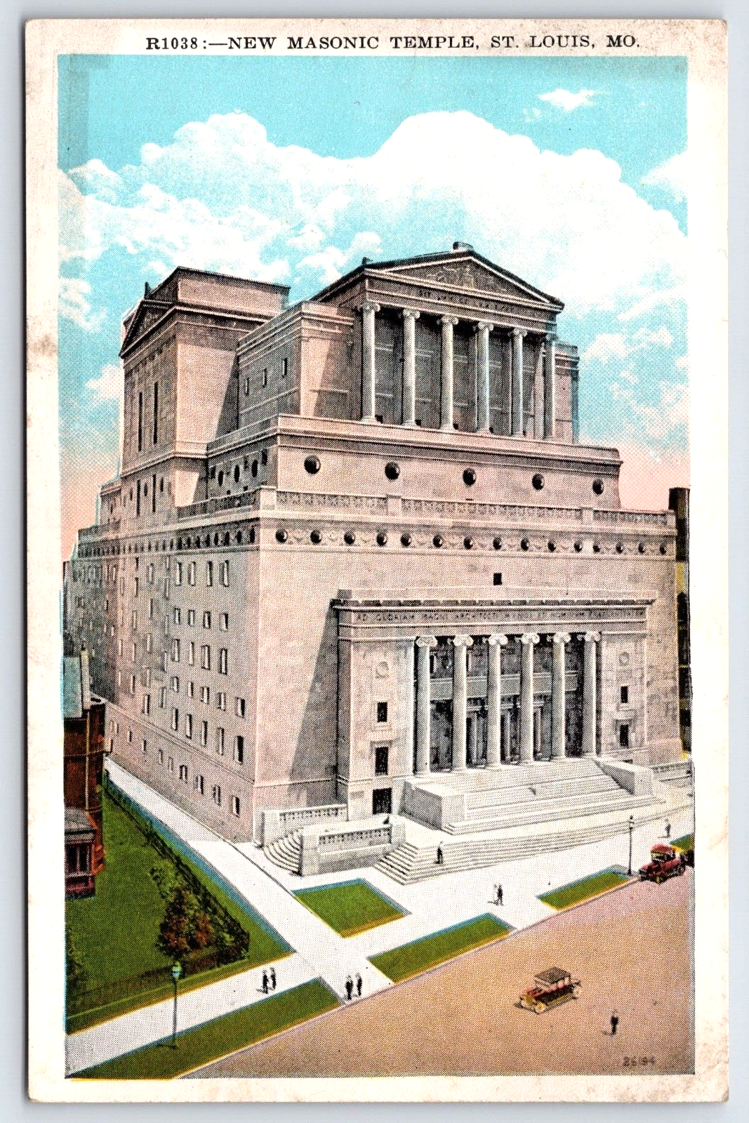 VINTAGE OLD ANTIQUE POSTCARD MASONIC TEMPLE BUILDING ST. LOUIS MISSOURI USA