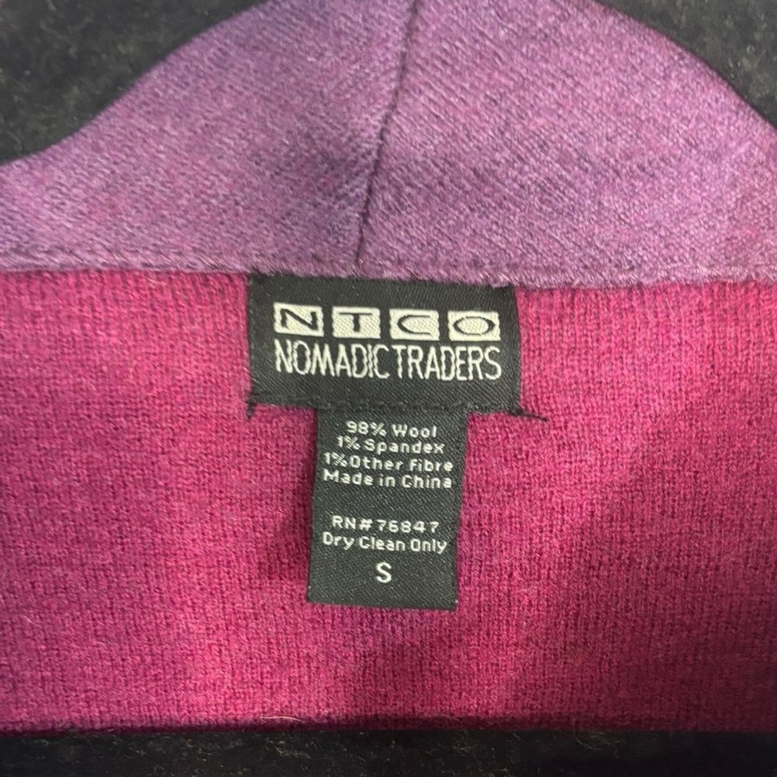 Nomadic Traders Wool Blend Purple Button Sweater … - image 2
