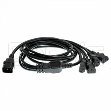 10 pack UPS PDU PC Computer Power Splitter Cord C14 to 4 x C13 IEC320 6ft