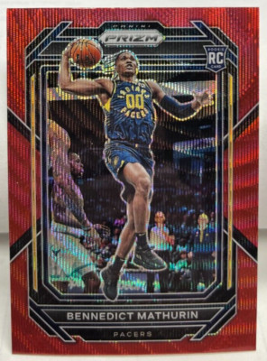 Bennedict Mathurin 2022-23 Panini Prizm RUBY RED WAVE Prizm RC #254 SP ...