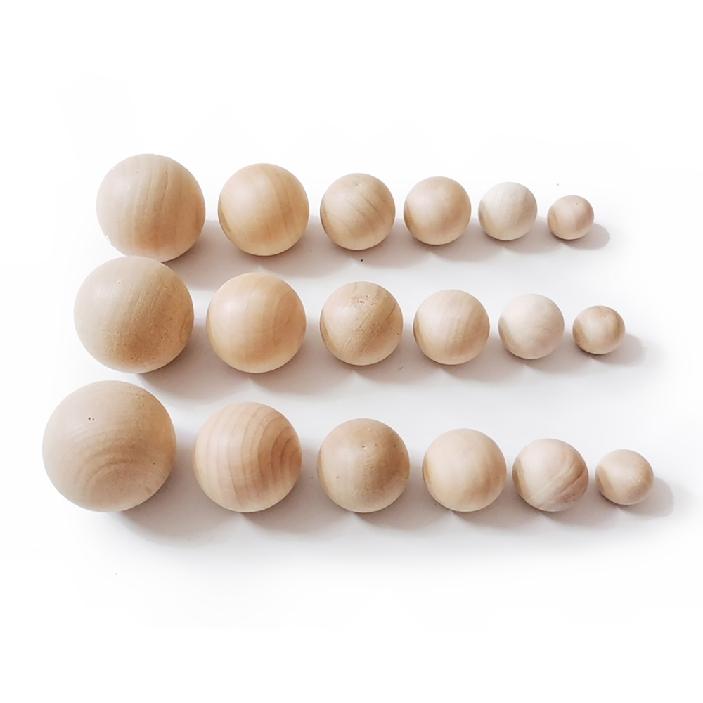 Solid Wood Ball Dia 6mm90mm Natural Wooden Craft Balls Beads DIY With
