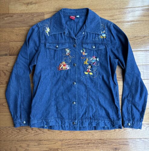 Disney The Bradford Exchange Embroidered Characters Denim Shirt Jacket Size Med