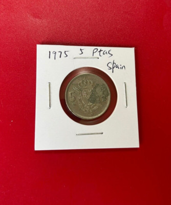 1975 5 PTAS SPAIN COIN - NICE WORLD COIN !!! 
