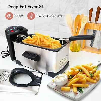 3L Fritteuse Chips Korb Öl Brat Chips Sicher Korb Griff Fenster Neu