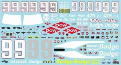 Ace/Powerslide #99 Dow 1969-70-Charlie Glotzbach 1/25 Nascar decal