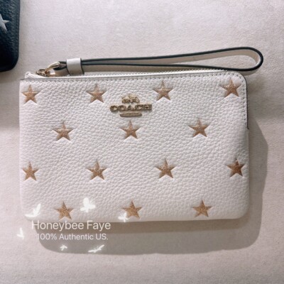 NWT COACH Corner Zip Wristlet With Star Print CW865 | eBay