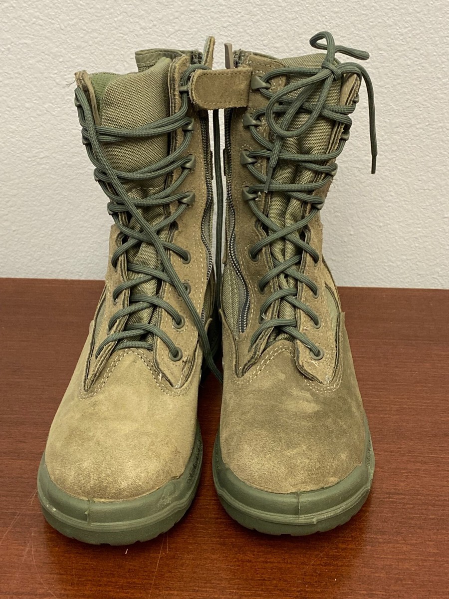 Belleville 610ZST Sage Military Lace Zip Steel Toe Boot Size 6.0R