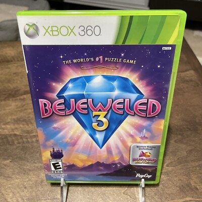 Xbox Popcap Bejeweled 3 (Microsoft Xbox 360, 2011) complete in box popcap ...
