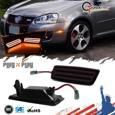 For Vw Mk5 Golfgti Jetta Amber Led Front Bumper Side Marker Lights Dark Smoke