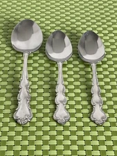 Home Concepts RENAISSANCE Stainless Set of 3 Spoons Scroll Edge Japan Flatware
