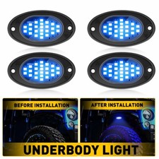 4Pods Blue LED Rock Lights Neon Underglow Light Decor For ATV Car UTV Motorcycle