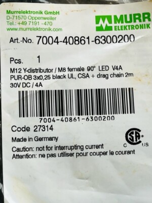 Murrelektronik 7004-40861-6300200 - MURR Connector System