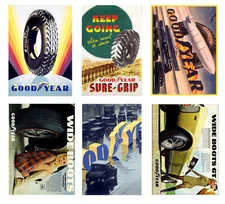 1:25 G scale model vintage garage auto shop Goodyear tire posters signs