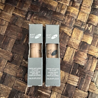 Set of 2 TWO Cover FX Mint Tint Tinted Anti-Aging Lip Glaze Pearl Lily Boxed