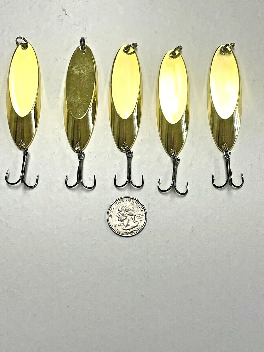 10 New, Kastmaster Style Gold Spoon, 1 ounce great for Trout,& Bass