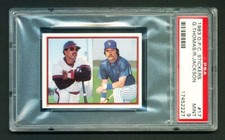 1983 OPC BASEBALL STICKERS 17 GORMAN THOMAS / REGGIE JACKSON PSA 9 MINT